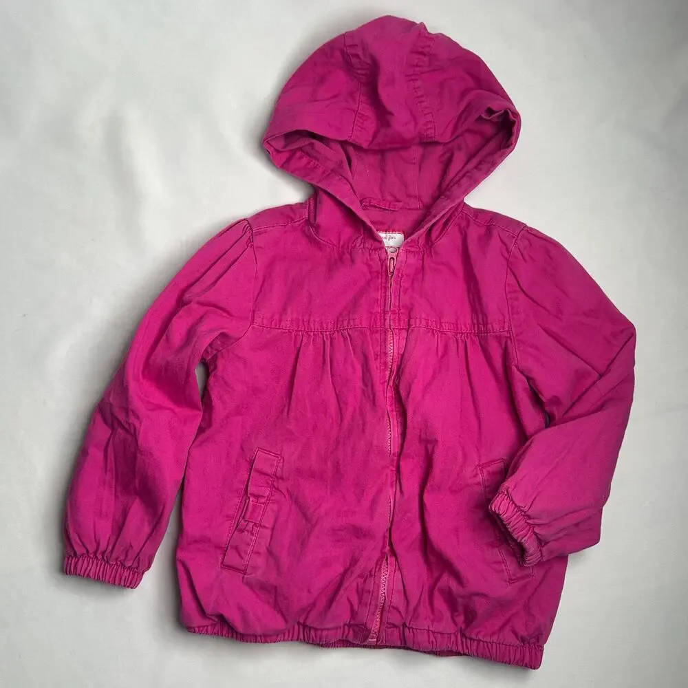 Gymboree Fuchsia Hooded Lightweight Zip Up Jacket Sz 2T